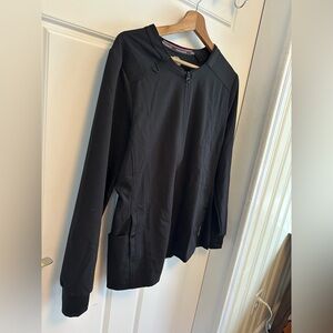 Vince Camuto Women's Black Zip Front Scrub Jacket Size M